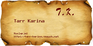 Tarr Karina névjegykártya